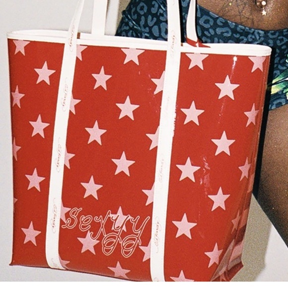 ⭐️NWT Ed Hardy American 🇺🇸 Red Flag PVC Tote⭐️ - Picture 1 of 4